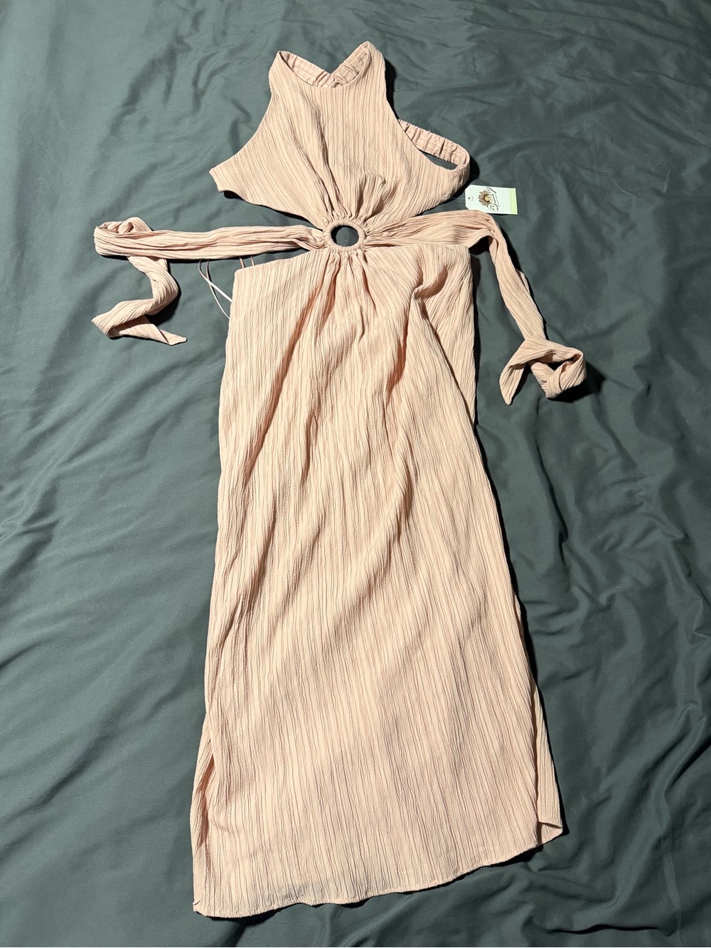 Hyfve Cross Back Blush Pink Cutout Dress